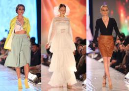 Las modelos lucen diseños de Lula Kirei, Stephanie Rodas y Natasha Fonte, de izquierda a derecha. Fotos: Julio Estrella / Revista Familia